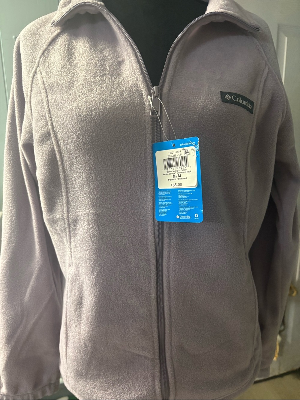 Columbia Lavender Gray Full-Zip Fleece Jacket